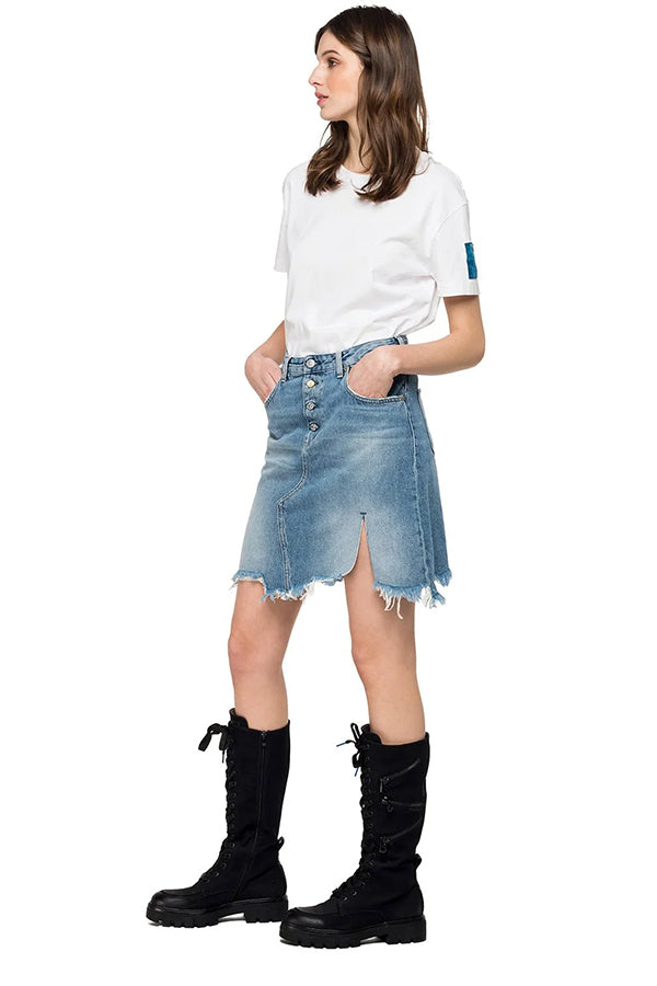 חצאית ג'ינס שפשוף עדין נשים