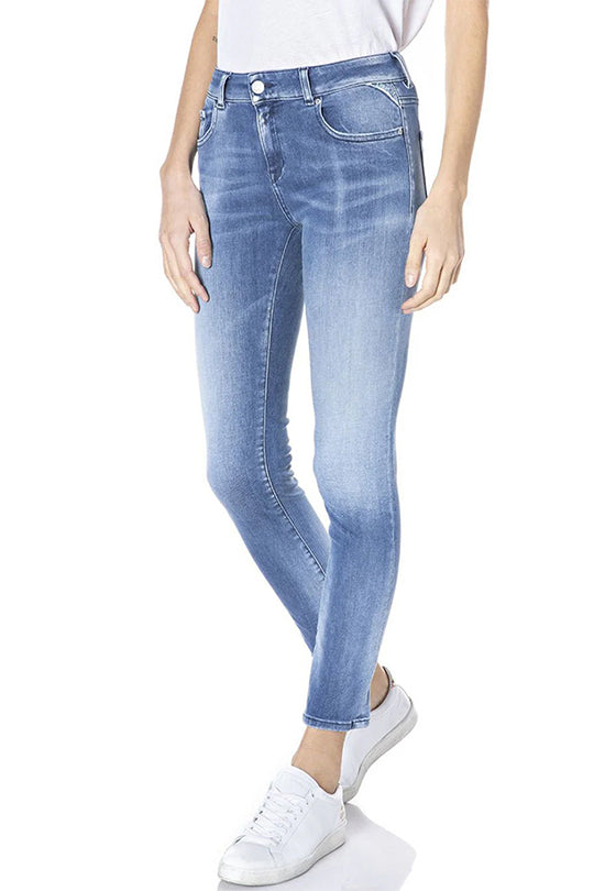 ג'ינס סקיני דהוי בצבע כחול