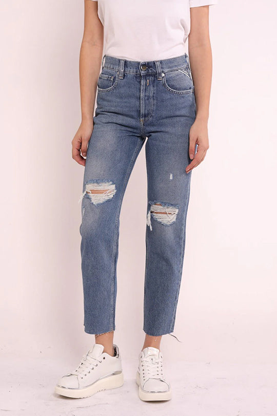 ג'ינס Maujke High Waist חלק נשים