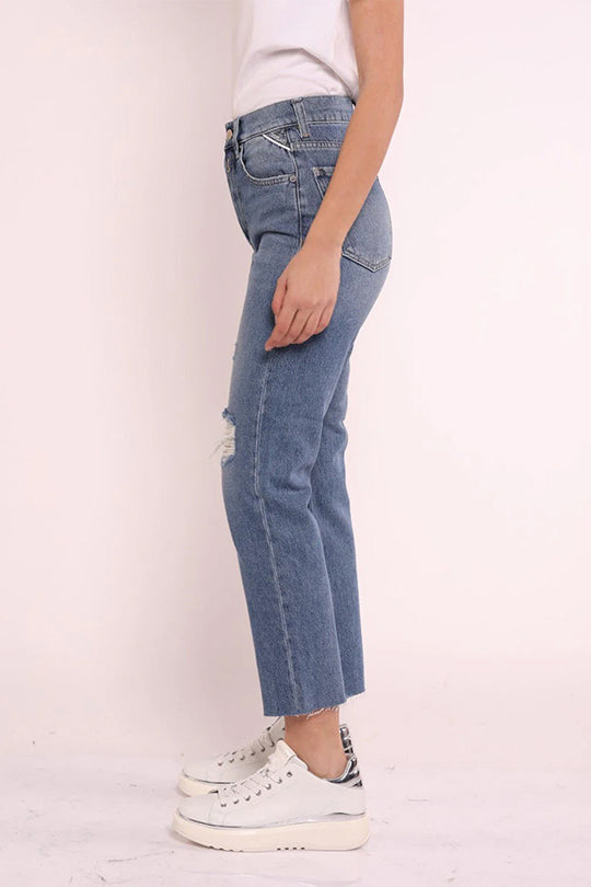 ג'ינס Maujke High Waist חלק נשים