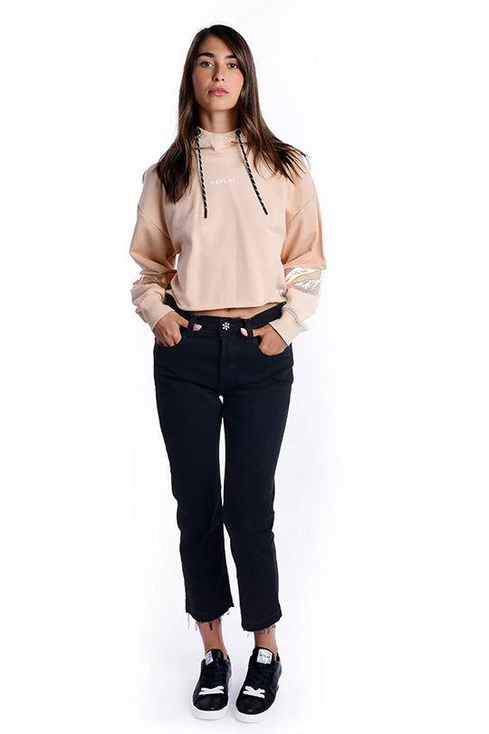 ג'ינס בגזרה ישרה בצבע שחור