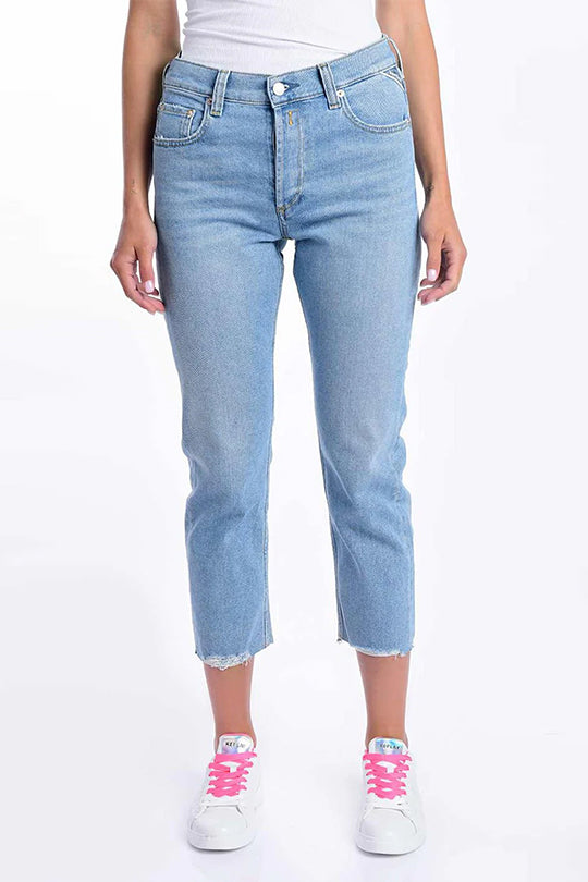 ג’ינס קרופ בגזרת סקיני בצבע תכלת