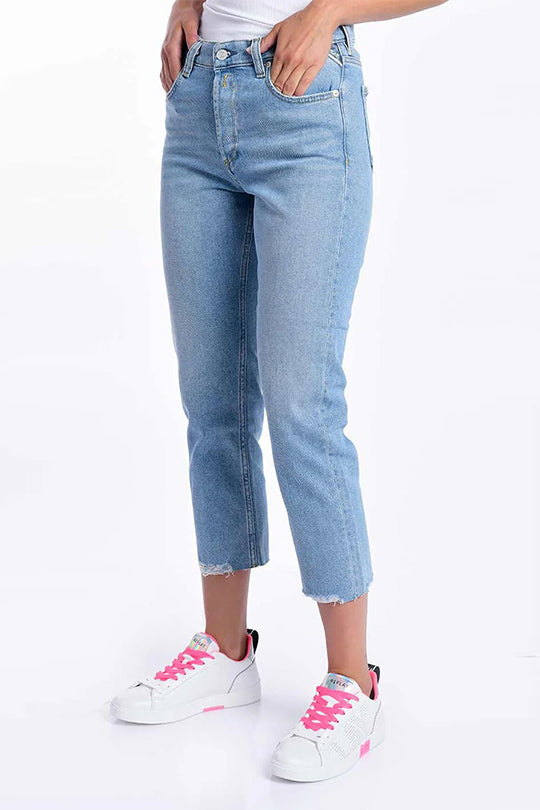 ג’ינס קרופ בגזרת סקיני בצבע תכלת