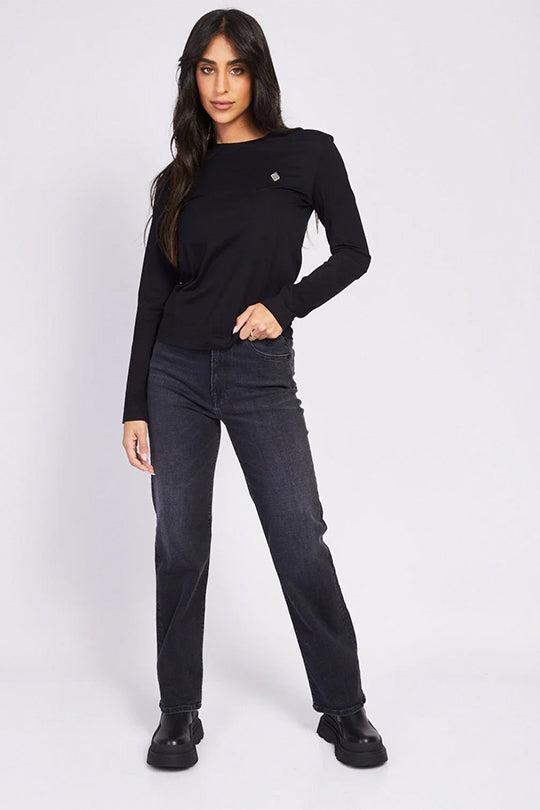 ג'ינס Reyne רגל רחבה בצבע שחור