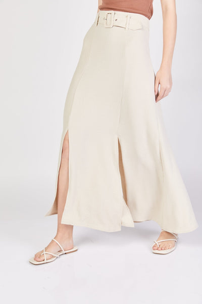 חצאית לינן מקסי בצבע אופוייט - Moi Collection