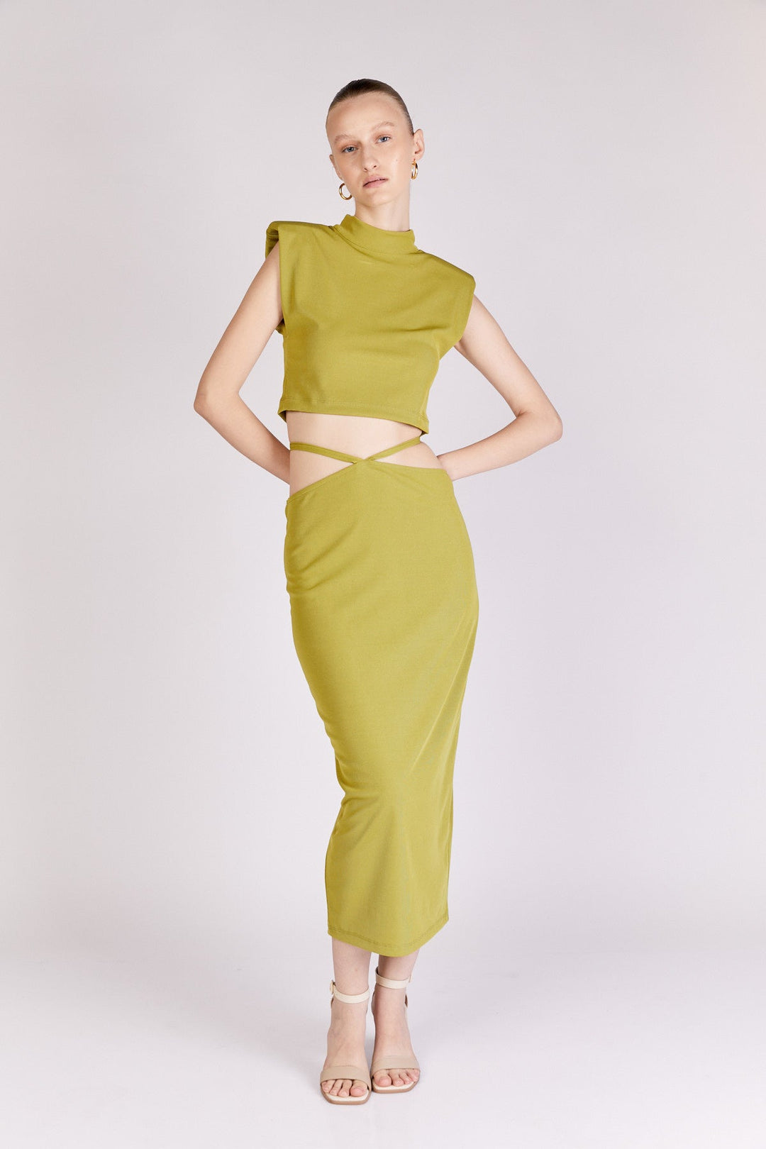 חצאית לוטי בצבע זית - Dana Sidi