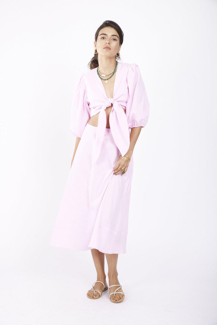 חצאית מידי מיאמי בצבע ורוד - Razili Studio
