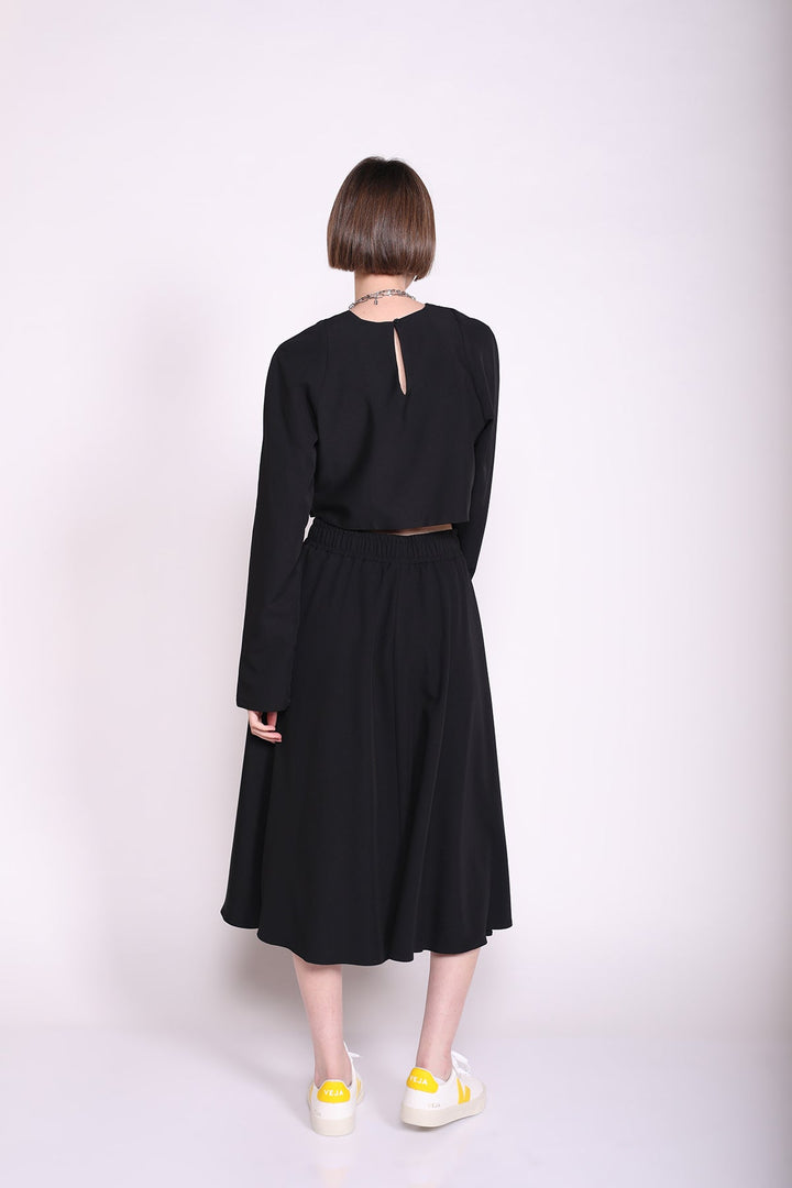חצאית מידי ווינדי בצבע שחור - Razili Studio