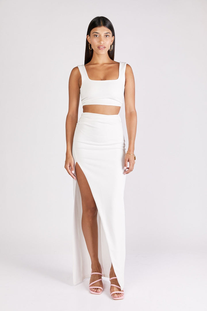 חצאית מקסי אדריאן בצבע לבן - Neta Efrati