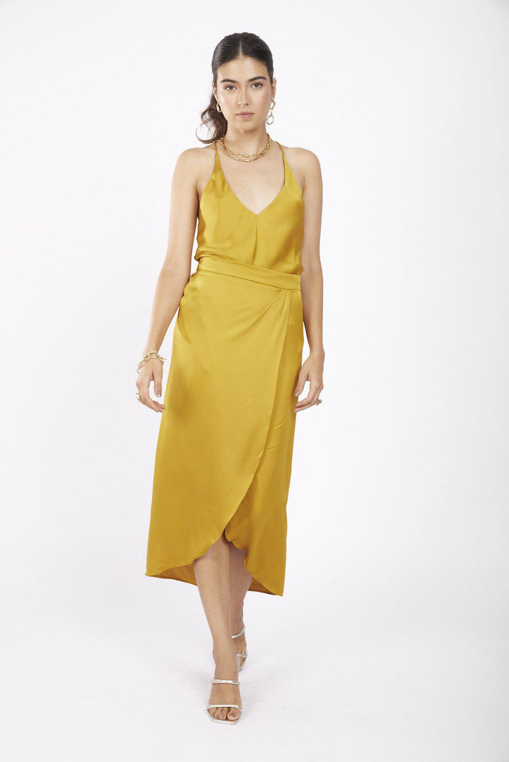 חצאית וייסל בצבע צהוב - M By Maskit