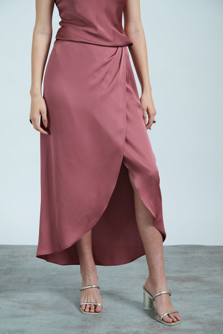 חצאית ויזל בצבע בורגנדי - M By Maskit
