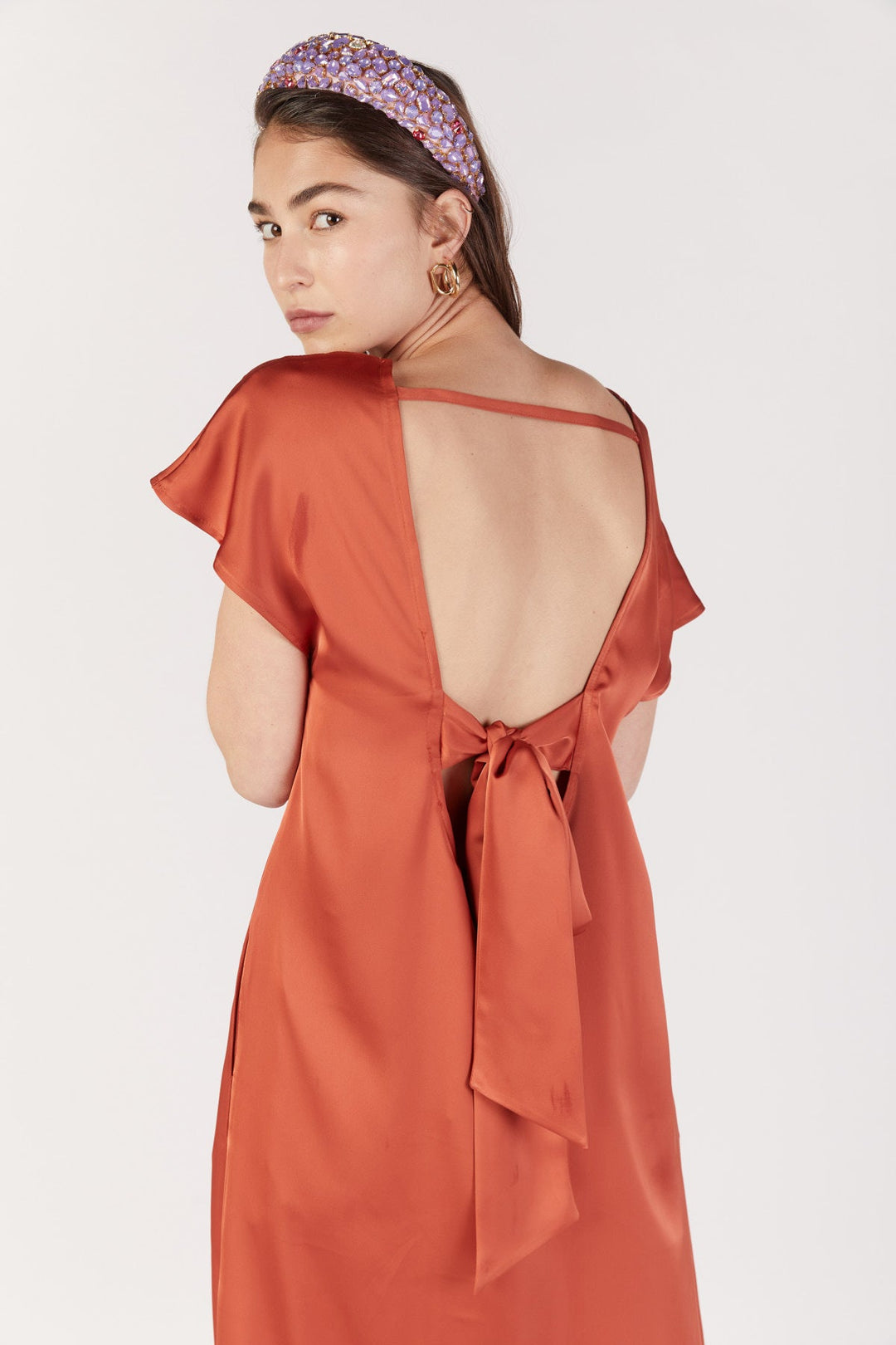 בצבע כתום KELLY שמלת מקסי - Noritamy