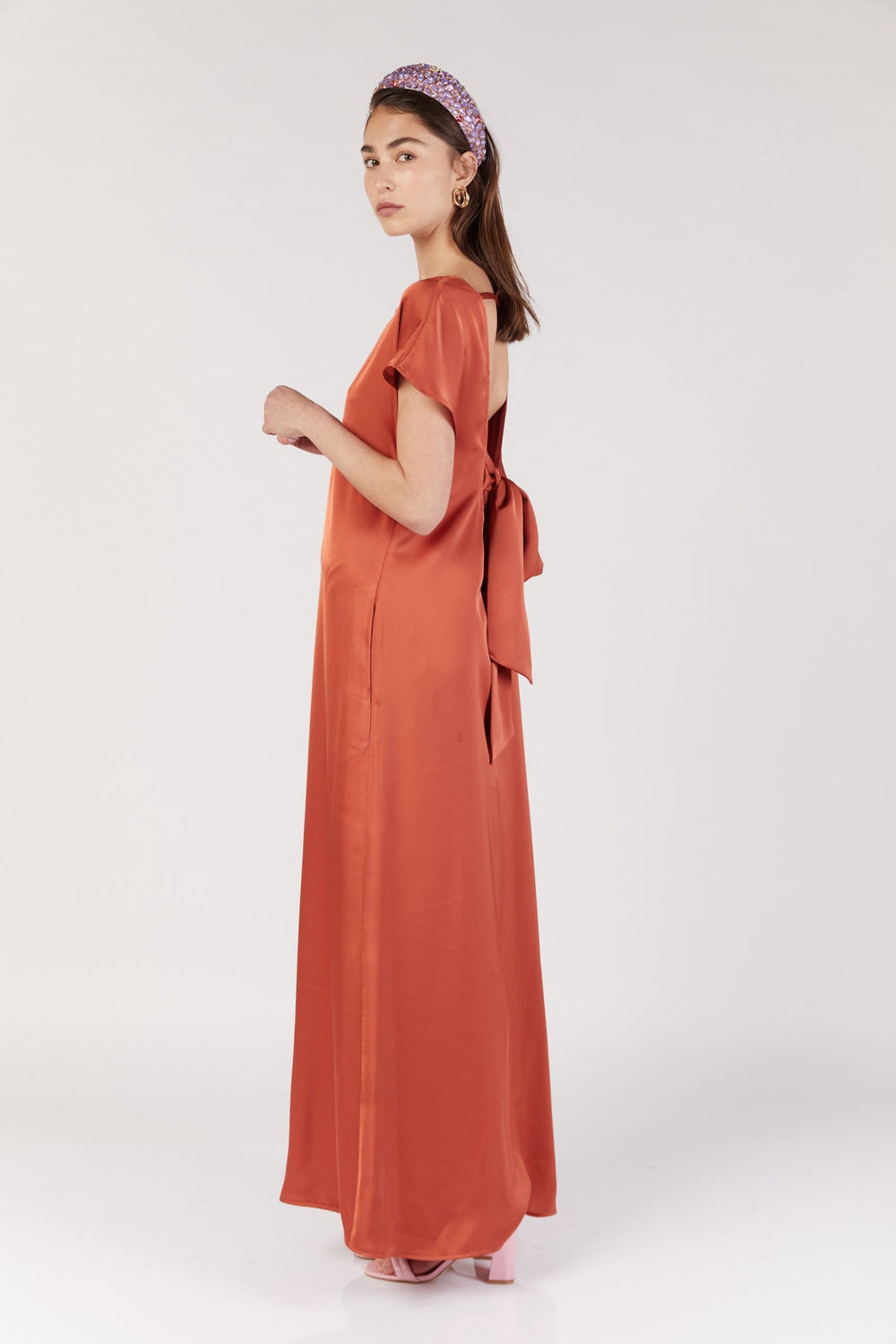 בצבע כתום KELLY שמלת מקסי - Noritamy