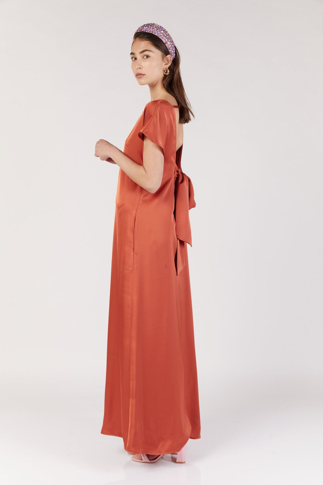 בצבע כתום KELLY שמלת מקסי - Noritamy