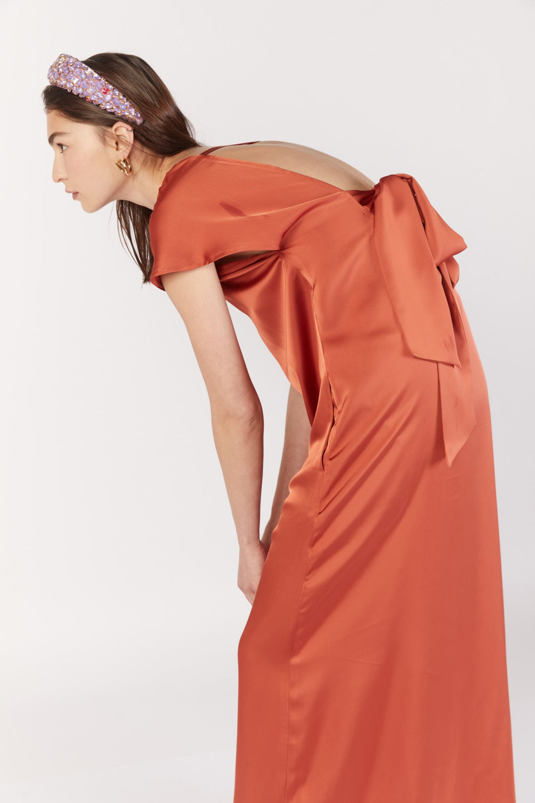 בצבע כתום KELLY שמלת מקסי - Noritamy