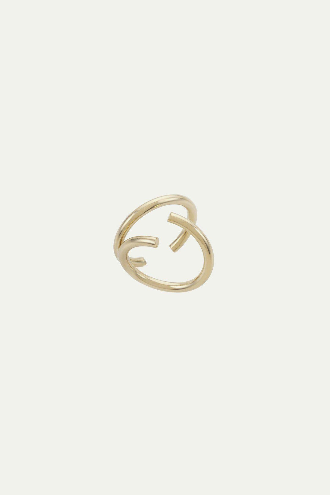 טבעת סירקל שני חצאים בצבע זהב - Noritamy