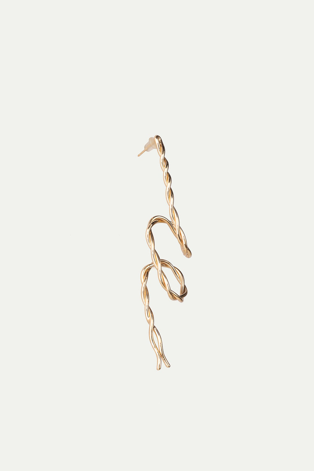 עגיל פירסינג בודד מלופף בצבע זהב - Noritamy