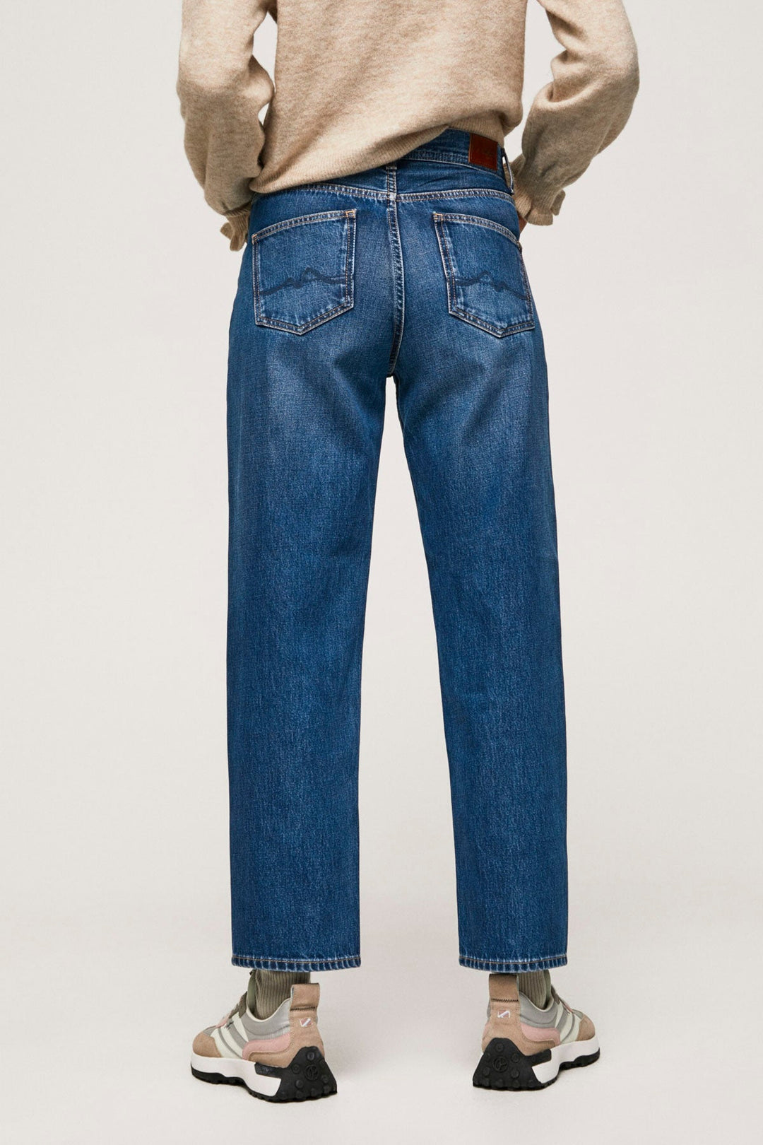 ג'ינס גבוה לוס Dover Denim בצבע כחול - Pepe Jeans