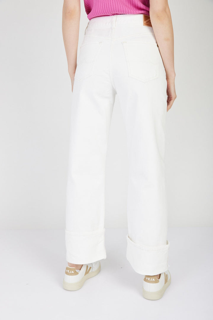 ג'ינס עם קרעים מתופרים Hazel Selvedge בצבע לבן - Pepe Jeans
