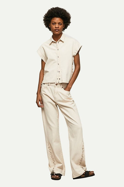 ג'ינס מתרחב Mayfair Lace בצבע שמנת - Pepe Jeans