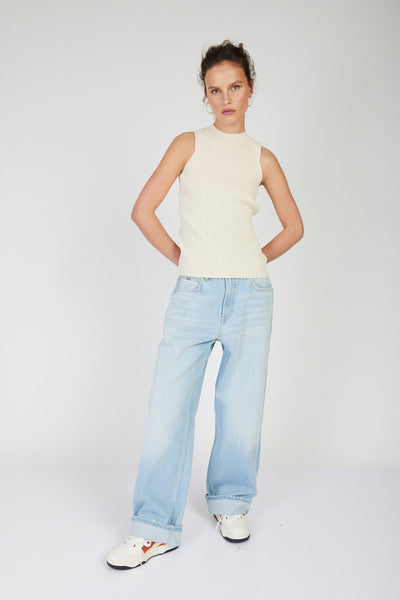 ג'ינס רחב Edie Selvedge Lt בצבע כחול בהיר - Pepe Jeans