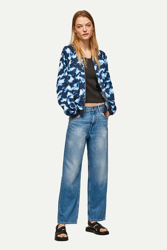 ג'קט בומבר Enya בהדפס כחול - Pepe Jeans