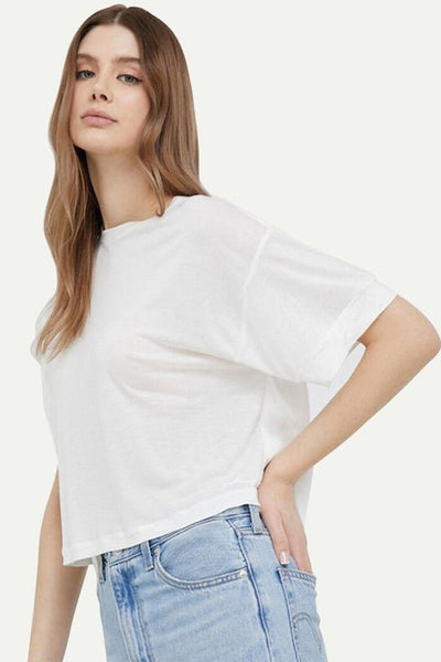 טי שירט רחבה Marian Mousse בצבע לבן - Pepe Jeans