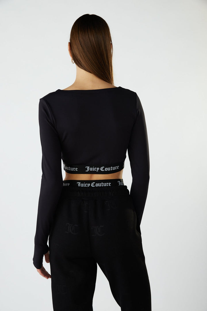 קרופ טופ W בצבע שחור - Juicy Couture