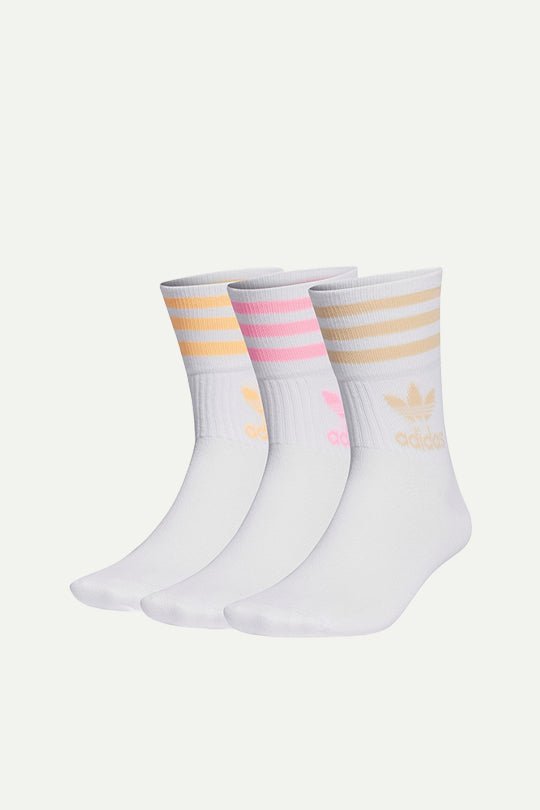 מארז גרביים צבעוניות עם לוגו Mid Cut Crw - Adidas
