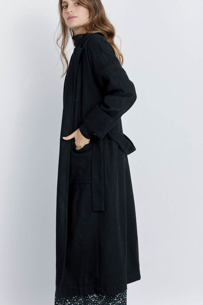 מעיל צמר BERKLEE COAT שחור - Razili Studio