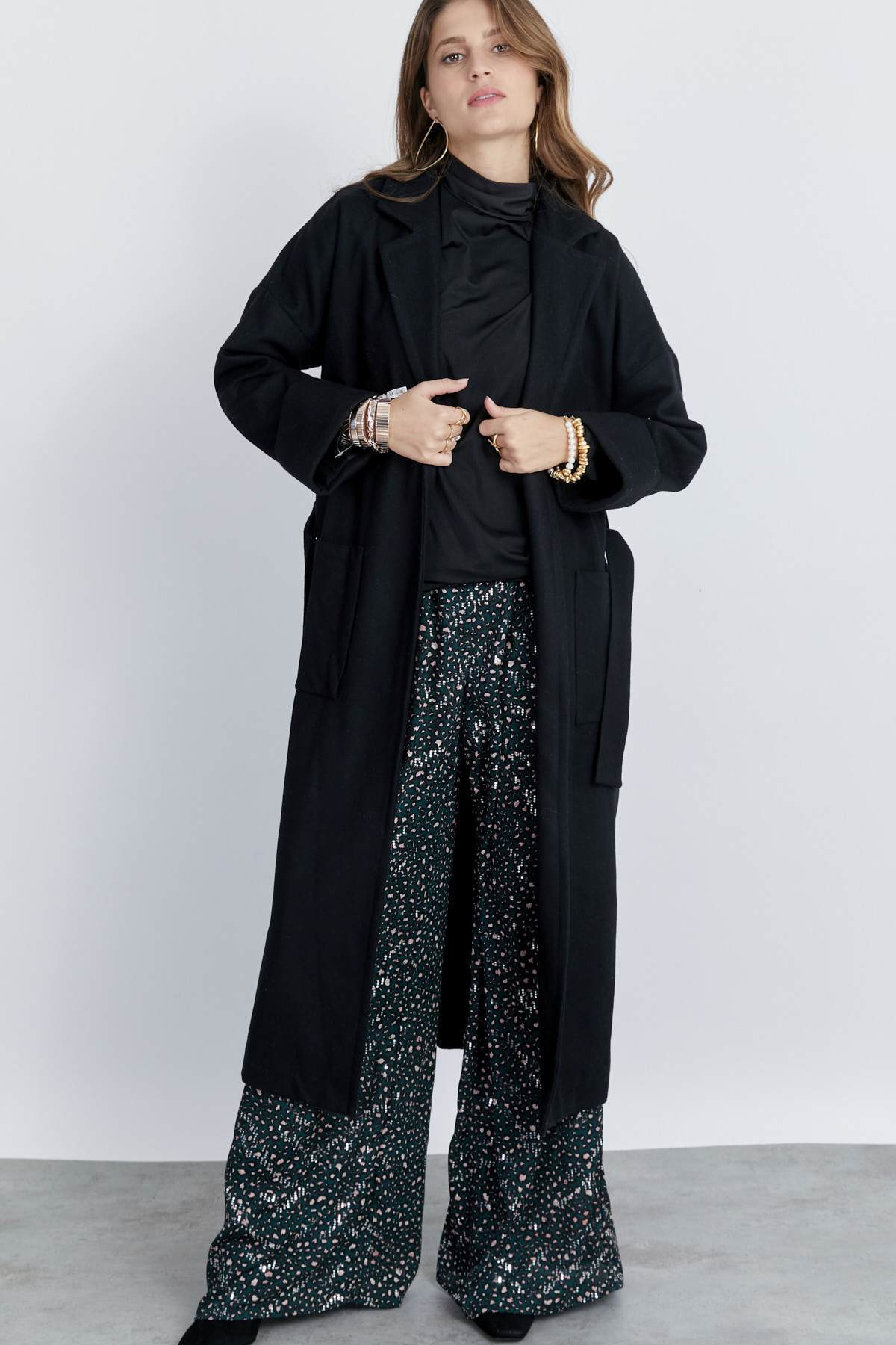 מעיל צמר BERKLEE COAT שחור - Razili Studio