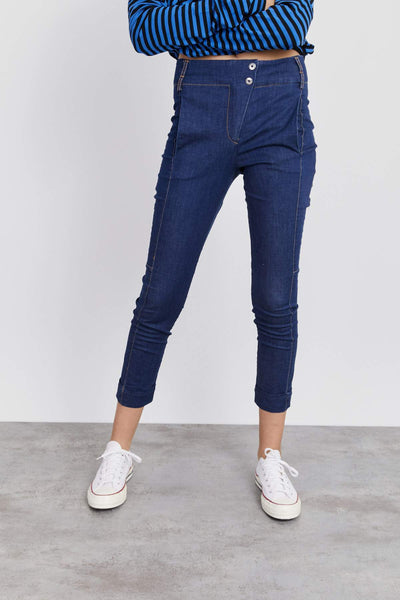 מכנסי אלכסון ג'ינס כחול - Tami Chomsky