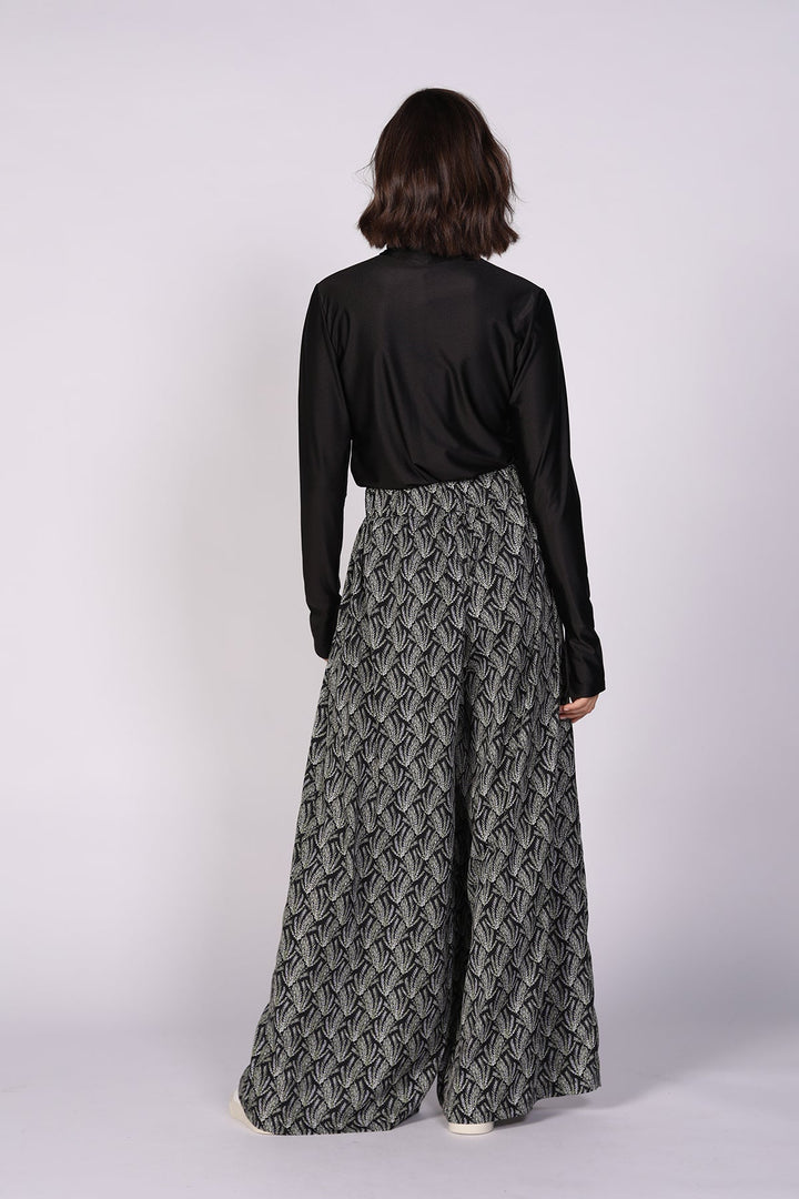 מכנסי דומיניק בהדפס שחור - Dana Sidi