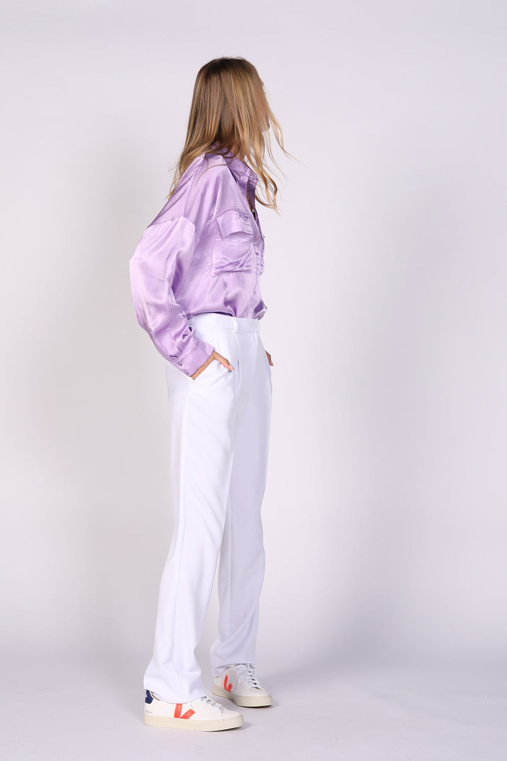 מכנסי דורוטי בצבע לבן - Moi Collection