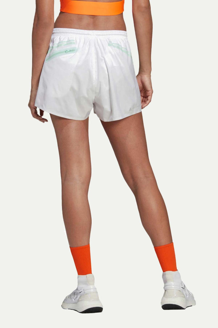 מכנסי טפא קצרים בצבע לבן וקווים אמורפיים - Adidas Stella