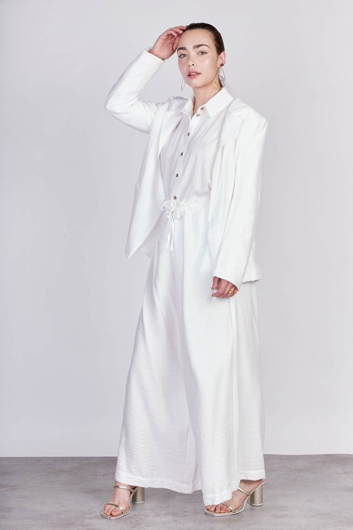 מכנסי פלואו בצבע לבן - Neta Efrati