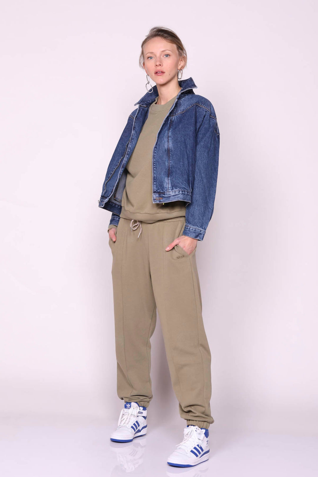 מכנסי גוס בצבע חאקי - Moi Collection