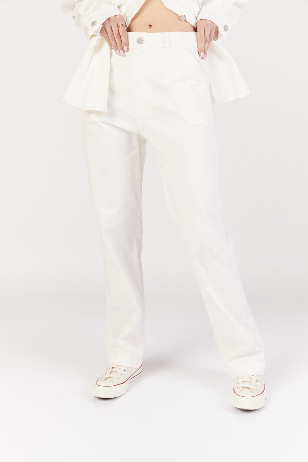 מכנסי לבור בצבע לבן - Moi Collection