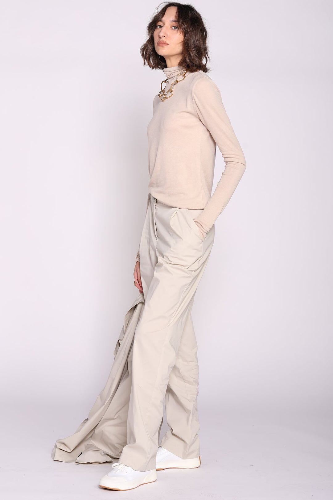 מכנסי מארי ארוכים בצבע אבן - Moi Collection
