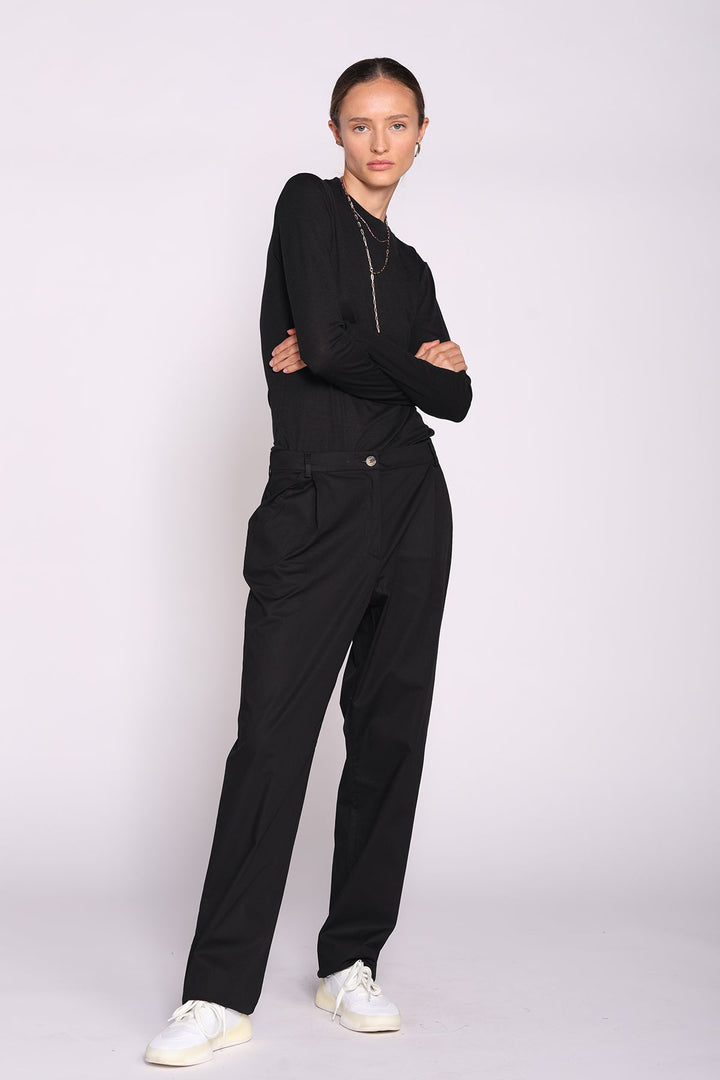 מכנסי מארי ארוכים בצבע שחור - Moi Collection