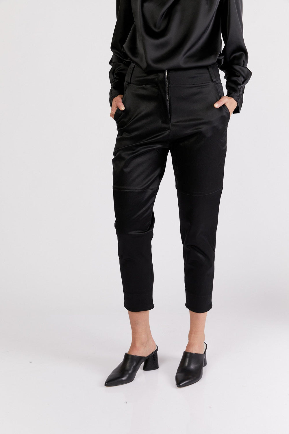מכנסי מרסר בצבע שחור - Julliett