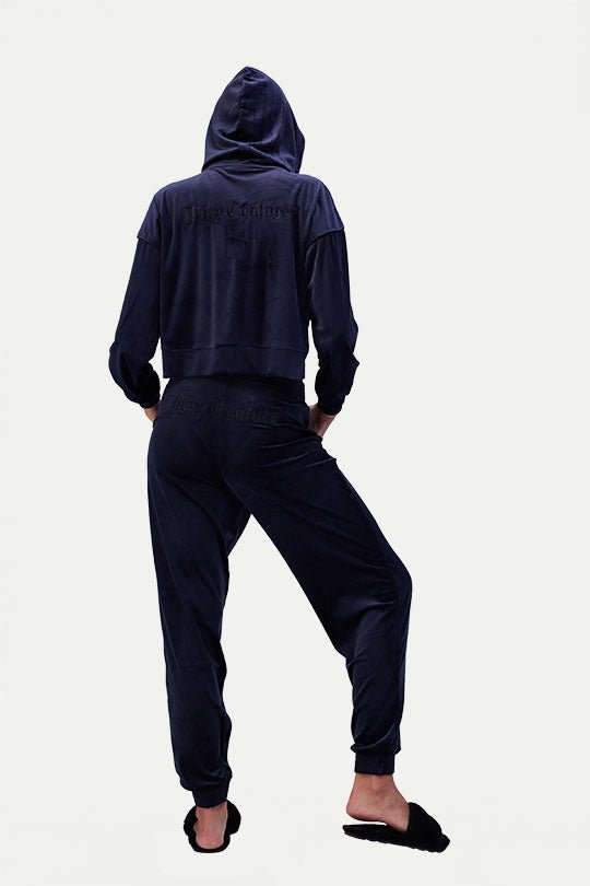 מכנסי Rib Velour בצבע כחול - Juicy Couture