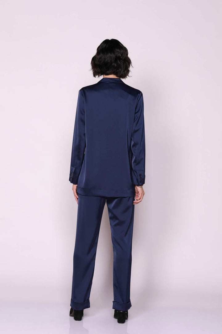 מכנסי שייר בצבע כחול - M By Maskit