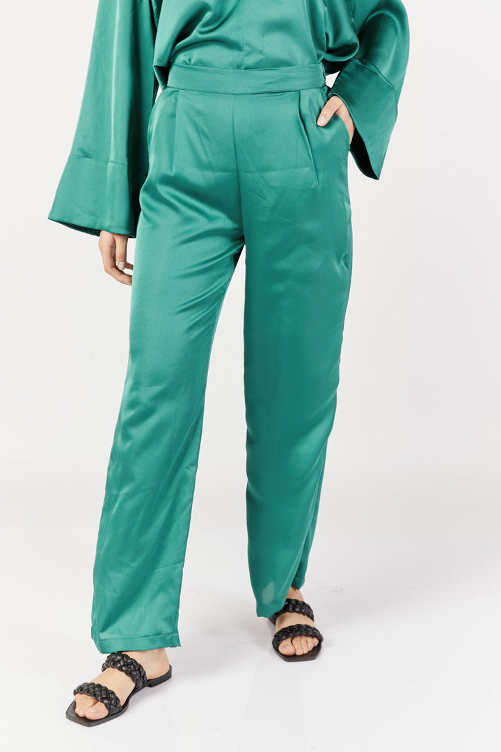 מכנסיים ישרים זוהרה בצבע ירוק - Dana Sidi