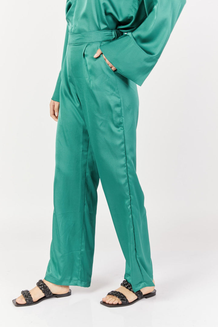 מכנסיים ישרים זוהרה בצבע ירוק - Dana Sidi