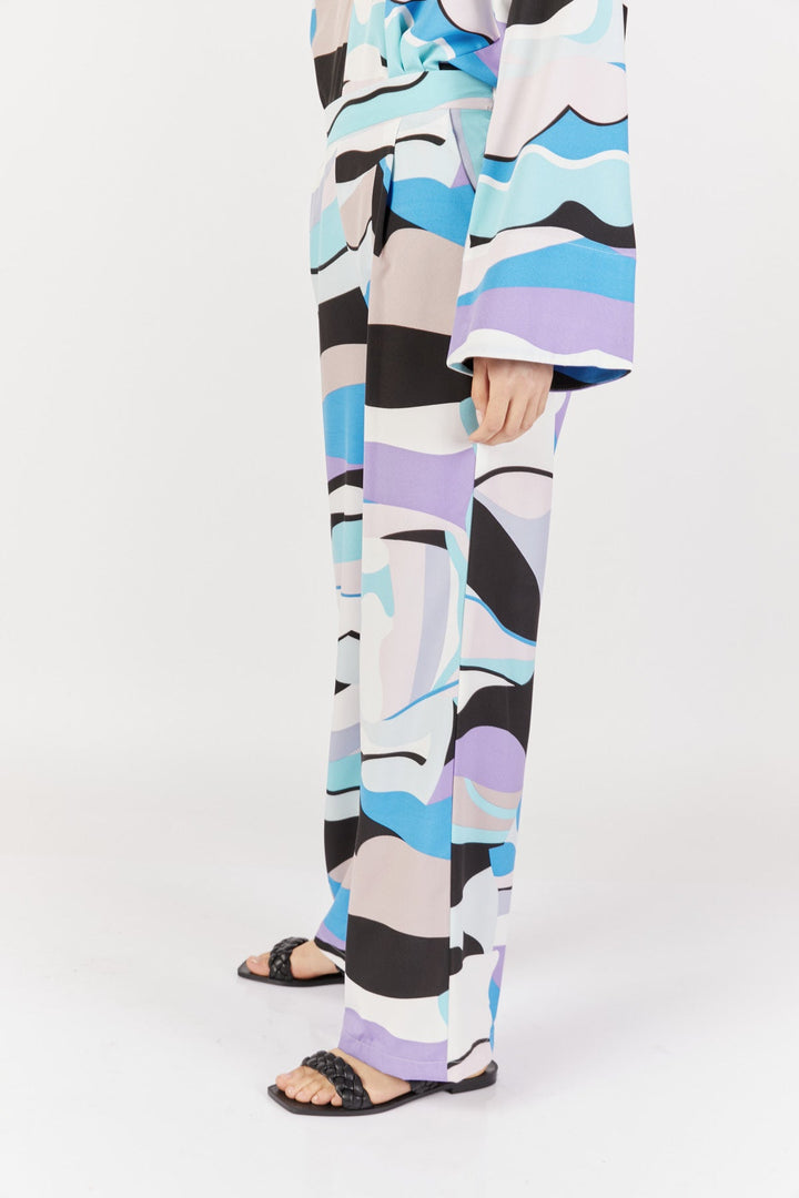 מכנסיים ישרים זוהרה בצבע תכלת - Dana Sidi