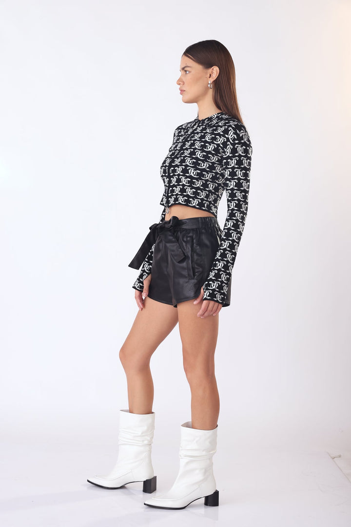 מכנסיים קצרים Double U בצבע שחור - Juicy Couture