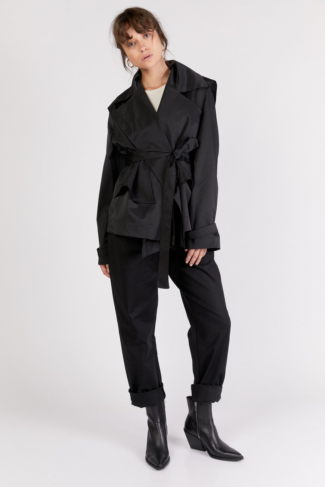 מכנסיים מחוייטים רונסון בצבע שחור - Ella Levy