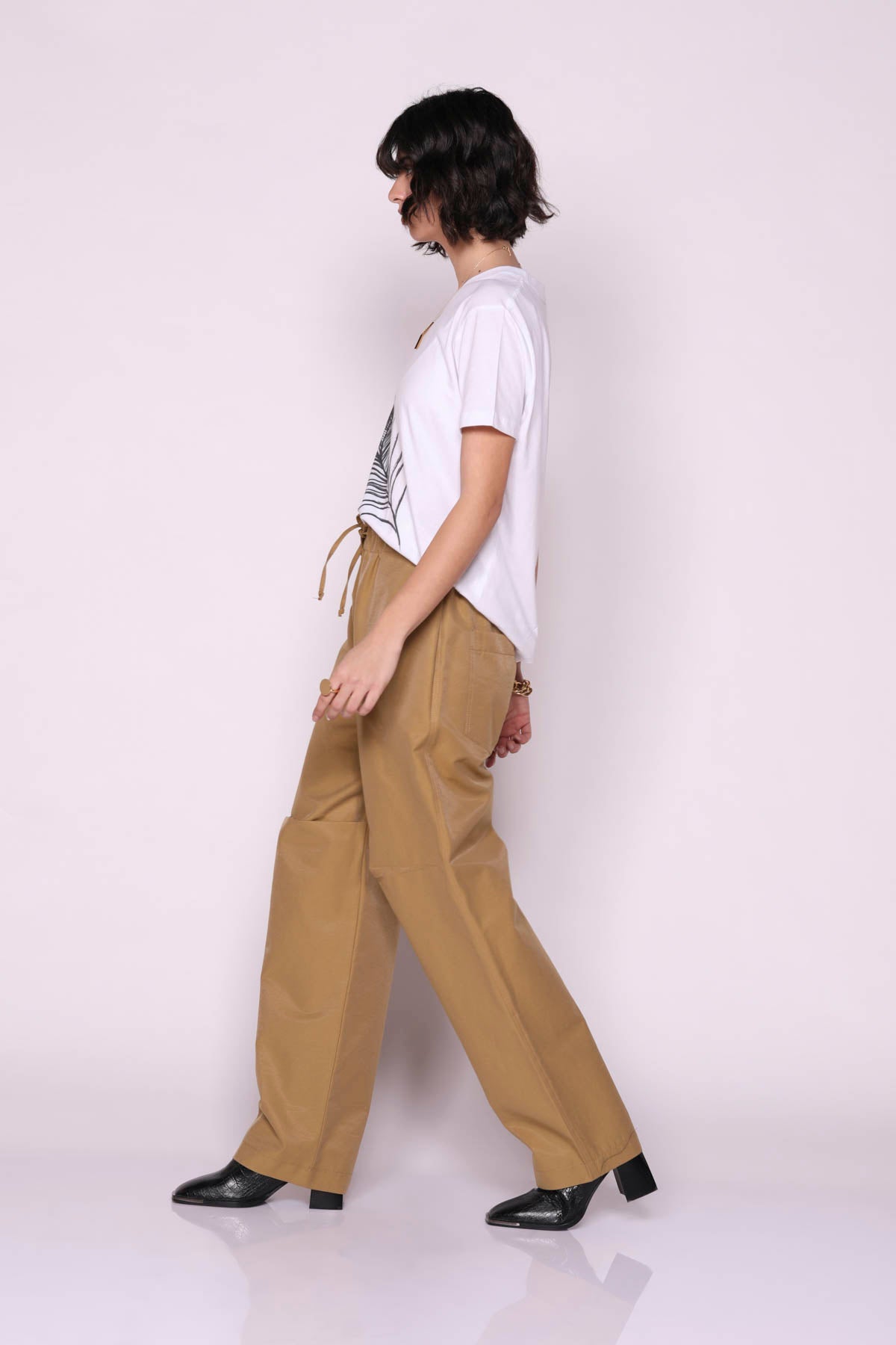 מכנסים ארוכים גווין בצבע חרדל - Dana Sidi