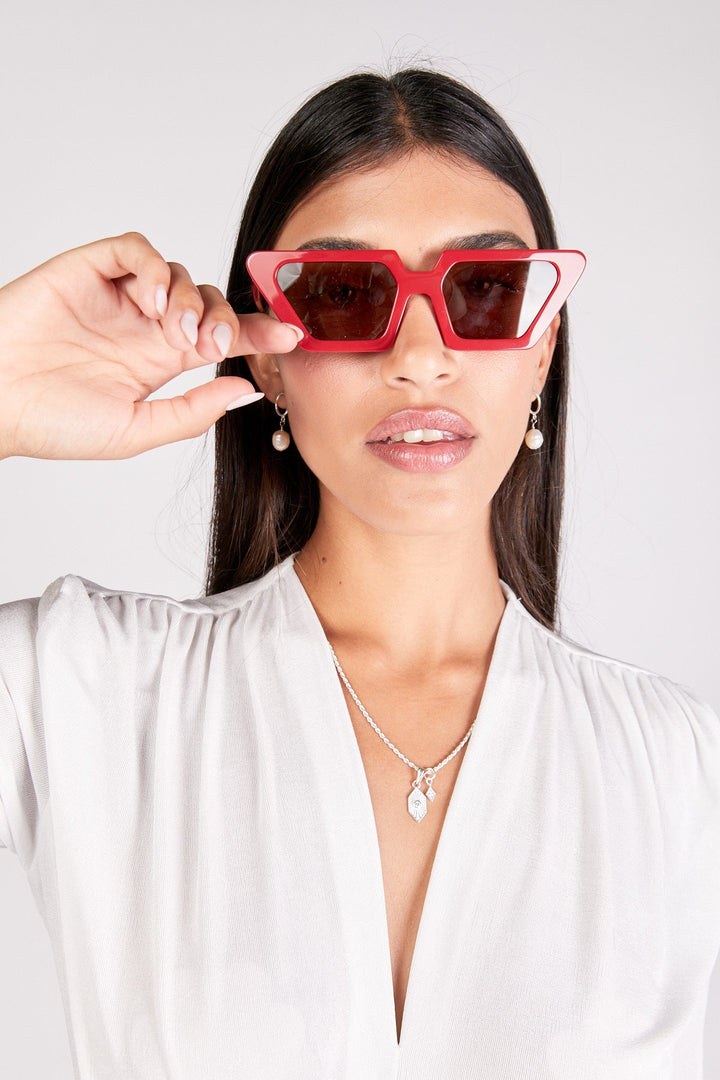 משקפי אלכסה בצבע אדום - Razili Studio